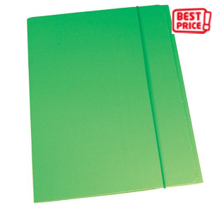 Cartellina a 3 lembi con elastico - Verde chiaro (confezione 10 pezzi)