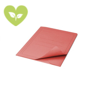 Cartellina a 3 lembi con stampa, 25,5 x 33,5 cm, Cartoncino manilla riciclato 190 g/m², Rosso (confezione 50 pezzi)