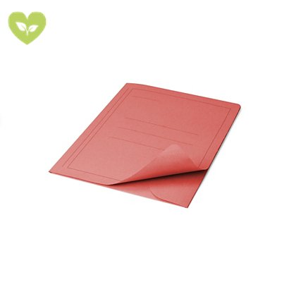 Cartellina a 3 lembi con stampa, 25,5 x 33,5 cm, Cartoncino manilla riciclato 190 g/m², Rosso (confezione 50 pezzi)