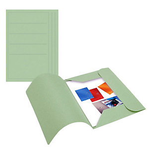 Cartellina a 3 lembi con stampa, 25,5 x 33,5 cm, Cartoncino manilla riciclato 190 g/m², Verde (confezione 50 pezzi)