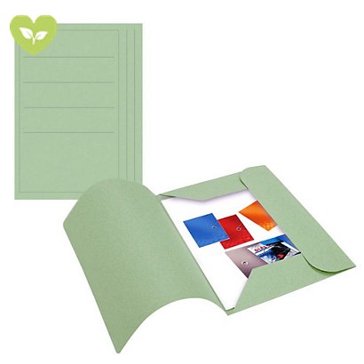 Cartellina a 3 lembi con stampa, 25,5 x 33,5 cm, Cartoncino manilla riciclato 190 g/m², Verde (confezione 50 pezzi)