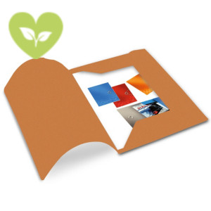 Cartellina a 3 lembi senza stampa, 25,5 x 33,5 cm, Cartoncino manilla riciclato 190 g/m², Arancio (confezione 50 pezzi)