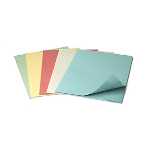 Cartellina a 3 lembi senza stampa, 25,5 x 33,5 cm, Cartoncino manilla riciclato 190 g/m², Colori Assortiti (confezione 50 pezzi)