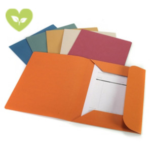 Cartellina a 3 lembi senza stampa, 25,5 x 33,5 cm, Cartoncino manilla riciclato 190 g/m², Colori Assortiti (confezione 50 pezzi) Cartellina a 3 lembi senza stampa, 25,5 x 33,5 cm, Cartoncino manilla riciclato 190 g/m², Colori Assortiti (confezione 50 pezzi)