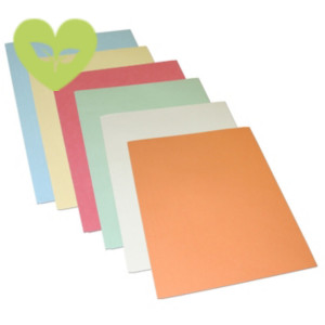 Cartellina semplice senza stampa, 24,5 x 34 cm, Cartoncino manilla riciclato 190 g/m², Colori Assortiti (confezione 100 pezzi)