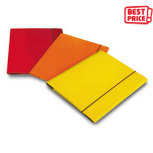 Cartelline a 3 lembi con elastico - Arancio (confezione 10 pezzi)