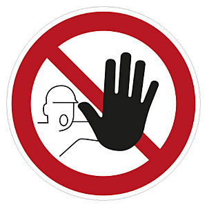 Cartello adesivo Accesso vietato ai non autorizzati, ø 10 cm Cartello adesivo Accesso vietato ai non autorizzati, ø 10 cm