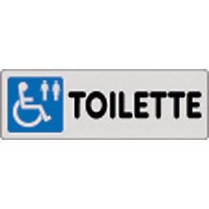 Cartello adesivo, Toilette (portatori di handicap), PVC, 15 x 5 cm Cartello adesivo, Toilette (portatori di handicap), PVC, 15 x 5 cm