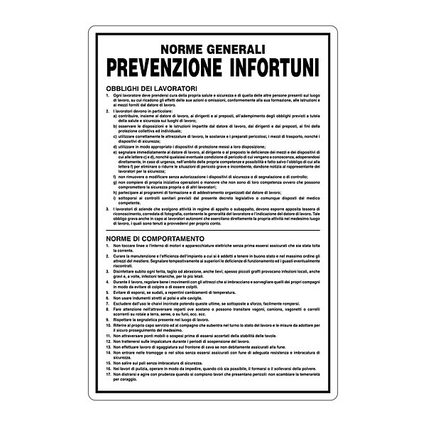 Cartello informativo direttive autotrasportatori in alluminio 333 x 500  mm - 2