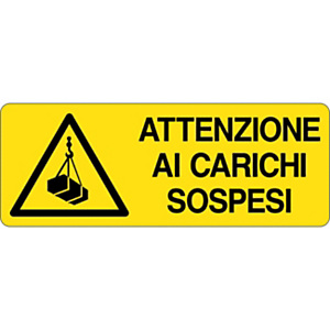 Cartello segnaletico Attenzione ai carichi sospesi, Alluminio, Non adesivo, 33,3 x 12,5 cm Cartello segnaletico Attenzione ai carichi sospesi, Alluminio, Non adesivo, 33,3 x 12,5 cm