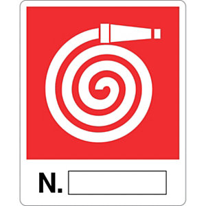Cartello segnaletico Idrante (simbolo) N., Alluminio, Non adesivo, 25 x 31 cm
