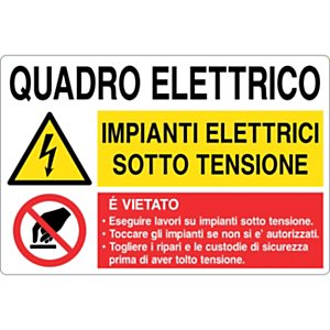 Cartello Cm 30x12 - Quadro Elettrico Generale (PVC Spessore 1 Mm Con 4 Fori - Foto 9
