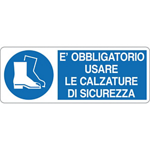 Cartello segnaletico È obbligatorio usare le calzature di sicurezza, Alluminio, Non adesivo, 33,3 x 12,5 cm Cartello segnaletico È obbligatorio usare le calzature di sicurezza, Alluminio, Non adesivo, 33,3 x 12,5 cm