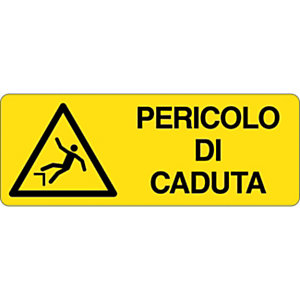 Cartello segnaletico Pericolo di caduta, Alluminio, Non adesivo, 33,3 x 12,5 cm