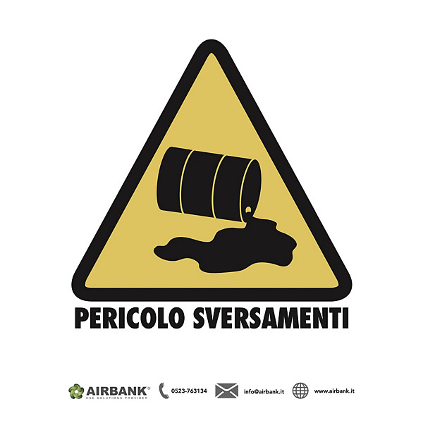 Cartello segnaletico pericolo sversamentoformato A4