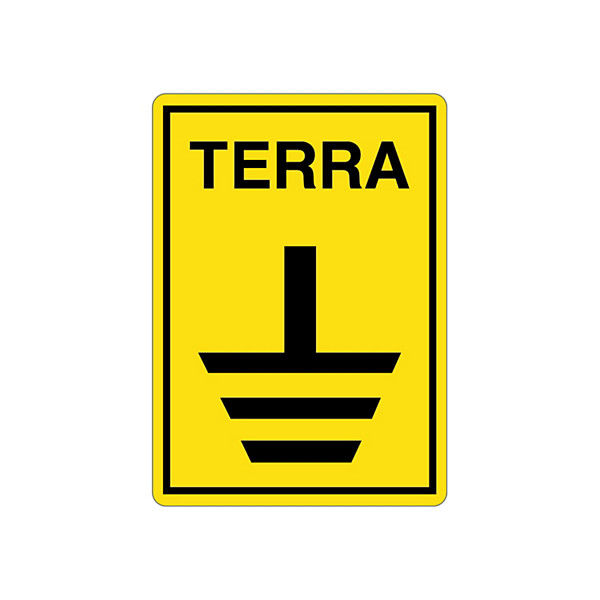 Cartello simbolo messa terra in alluminio 125x175 mm - 1