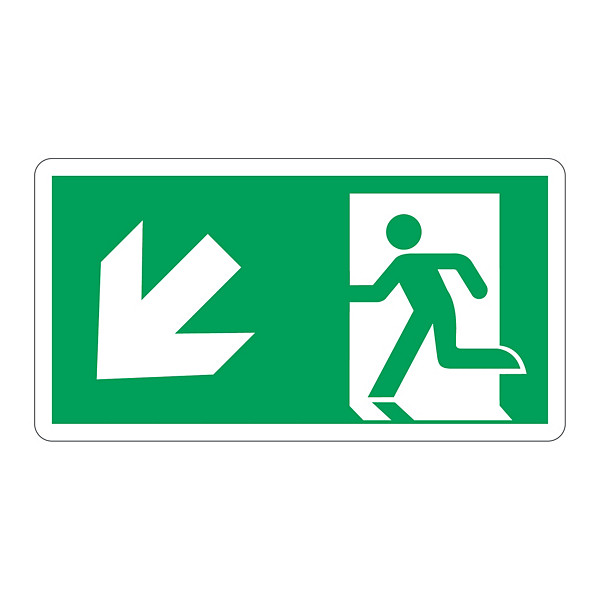 Cartello uscita emergenza discesa sinistra in alluminio 480x250 mm - 1