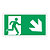 Cartello uscita emergenza a sinistra in alluminio 250x310 mm - 12