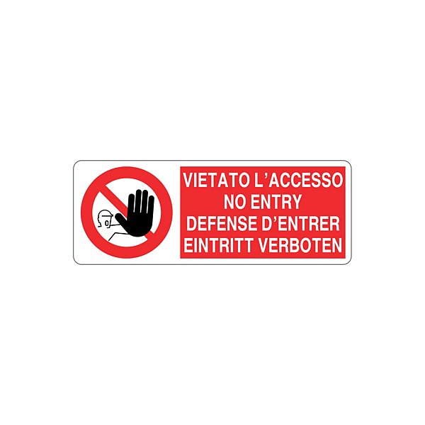 Cartello vietato l'accesso agli estranei in alluminio 330 x 125  mm - 14