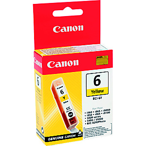 Cartouche Canon BCI-6Y jaune pour imprimantes jet d'encre