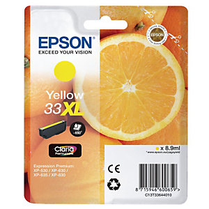 Cartouche encre Authentique EPSON Orange 33XL J jaune pour imprimante jet d'encre