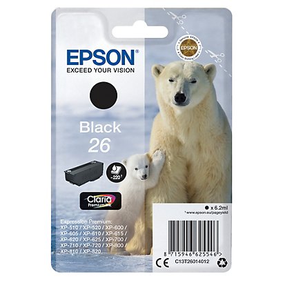 Cartouche d'encre Epson 26 N noire pour imprimantes jet d'encre