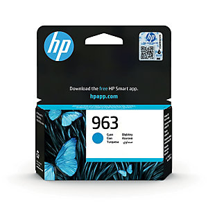 Cartouche encre HP 963 Officejet Pro cyan pour imprimante jet d'encre