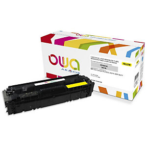 Cartouche encre Remanufacturée OWA compatible HP 201A, CF402A jaune pour imprimante laser