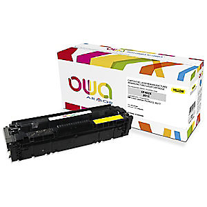 Cartouche encre Remanufacturée OWA compatible HP 201X, CF402X jaune pour imprimante laser