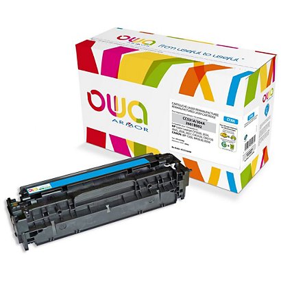 Cartouche encre Remanufacturée OWA compatible HP 304A CC531A cyan pour imprimante laser
