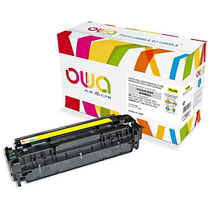Cartouche encre Remanufacturée OWA compatible HP 304A CC532A jaune pour imprimante laser