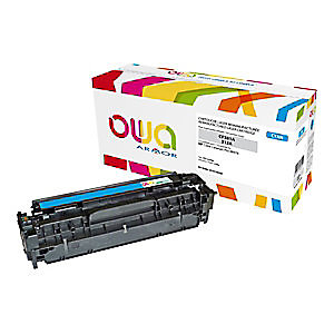 Cartouche encre Remanufacturée OWA compatible HP 312A, CF381A cyan pour imprimante laser