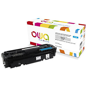Cartouche encre Remanufacturée OWA compatible HP 410X CF411X cyan pour imprimante laser