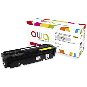 Cartouche encre Remanufacturée OWA compatible HP 410X CF412X jaune pour imprimante laser