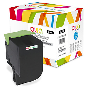 Cartouche encre Remanufacturée OWA compatible LEXMARK 70C2HK0 noir pour imprimante laser