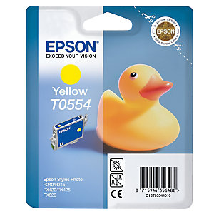 Cartouche Epson T0554 jaune pour imprimantes jet d'encre