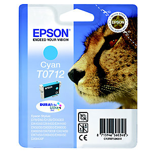 Cartouche Epson T0712 cyan pour imprimantes jet d'encre