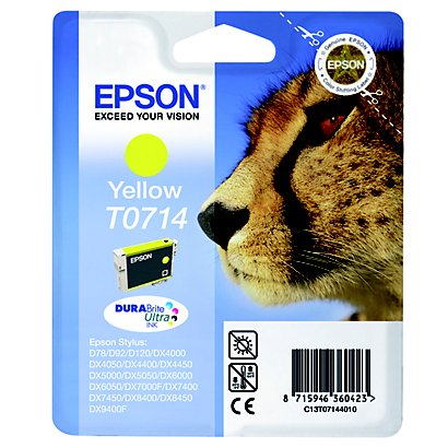 Cartouche Epson T0714 jaune pour imprimantes jet d'encre - 1