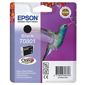 Cartouche Epson T0801 noir pour imprimantes jet d'encre