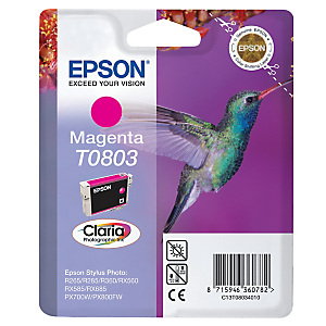 Cartouche Epson T0803 magenta pour imprimantes jet d'encre