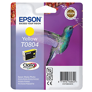 Cartouche Epson T0804 jaune pour imprimantes jet d'encre