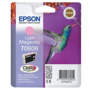 Cartouche Epson T0806 magenta clair pour imprimantes jet d'encre