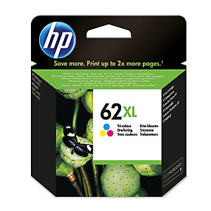 Cartouche HP 62 XL couleurs (cyan+magenta+jaune) pour imprimantes jet d'encre