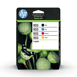 Cartouches encre HP 903 pack noir et couleurs pour imprimante jet d'encre