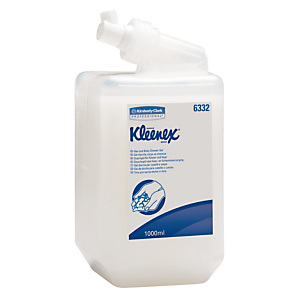 Cartouches gel douche corps et cheveux Kleenex 1 L, lot de 6 Cartouches gel douche corps et cheveux Kleenex 1 L, lot de 6