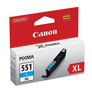 Cartridge Canon CLI-551C XL cyaan voor inkjet printers