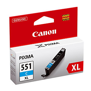 Cartridge Canon CLI-551C XL cyaan voor inkjet printers