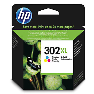 Cartridge HP 302 XL kleuren (cyaan+magenta+geel) voor inkjetprinters