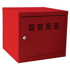 Casier de bureau individuel juxtaposable CUBE  - H. 36 cm Rouge