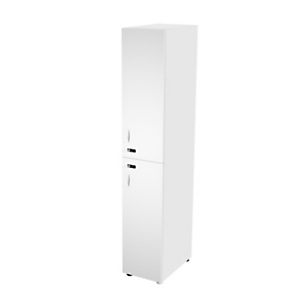 Casier haut simple Eminence L. 33 x H. 184 cm - Meuble 1 colonnes 2 portes superposées avec serrures à code indépendantes - 1 niches intérieurs par porte - Corps Blanc - Portes blanches Casier haut simple Eminence L. 33 x H. 184 cm - Meuble 1 colonnes 2 portes superposées avec serrures à code indépendantes - 1 niches intérieurs par porte - Corps Blanc - Portes blanches